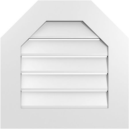 Ekena Millwork Octagonal Top Surface Mount PVC Gable Vent: Functional, w/ 3-1/2"W x 1"P Standard Frame, 22"W x 22"H GVPOT22X2201SF